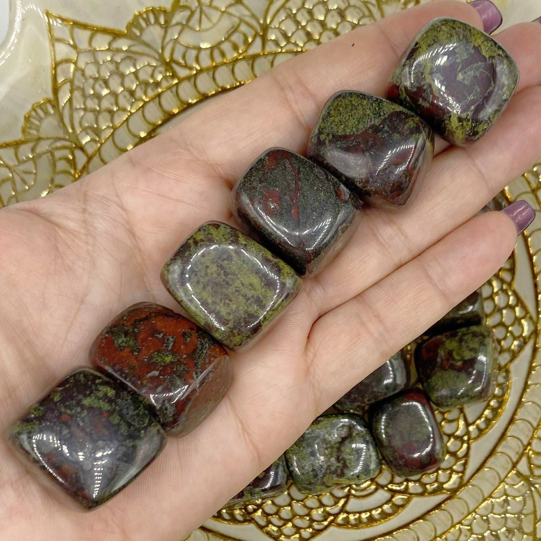 Dragon's Blood Jasper Tumblestones - Vitality & Courage Crystals