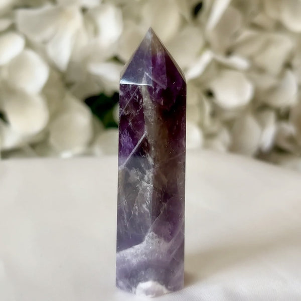 Chevron (Dream/Banded) Amethyst Polished Point - Spiritual Wisdom & Comfort Crystals