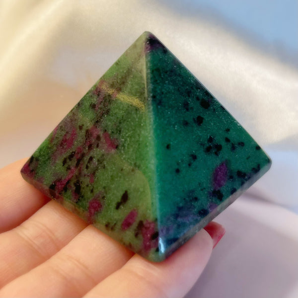 Rubycrosite (Ruby in Zoisite) Pyramid - Energising Harmony Crystals