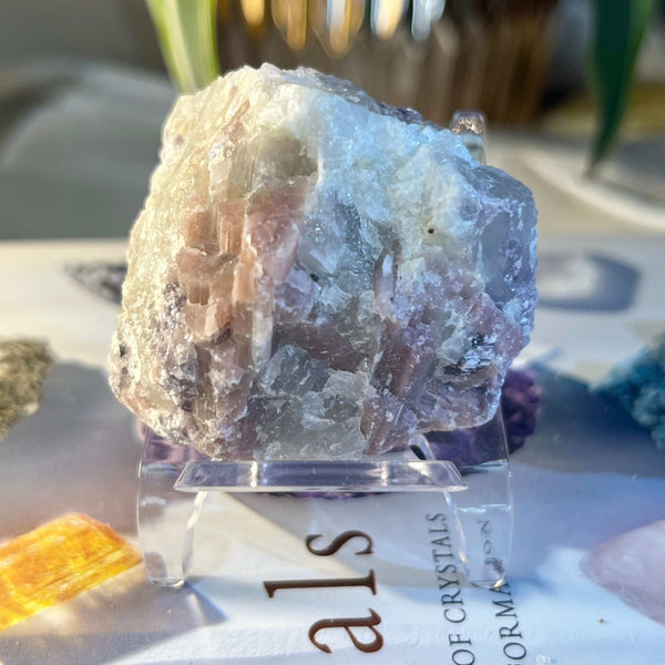 Rough Pink Tourmaline w/ Lepidolite Chunk - Emotional Healing & Self-Esteem Crystals