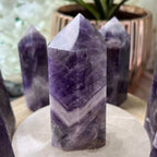 Chevron (Dream/Banded) Amethyst Tower - Spiritual Wisdom & Comfort Crystals