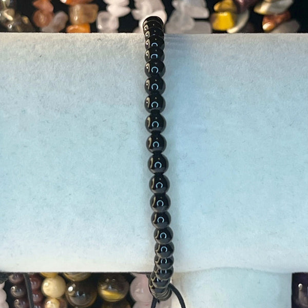 Tibetan-style Crystal Beads Bracelets Black Obsidian 3mm Crystals