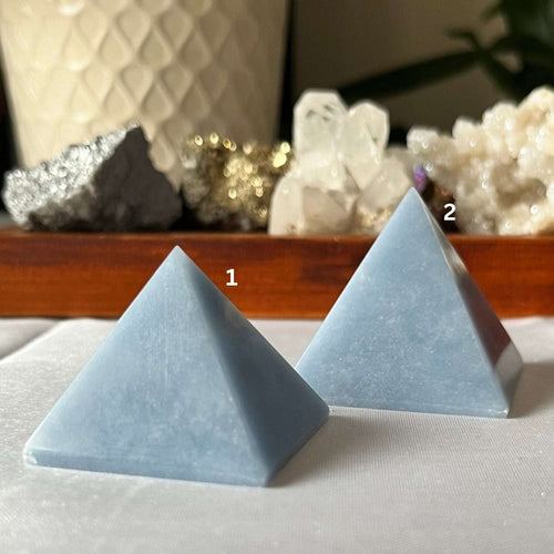 Angelite Pyramid - Angelic Connection & Harmony Crystals