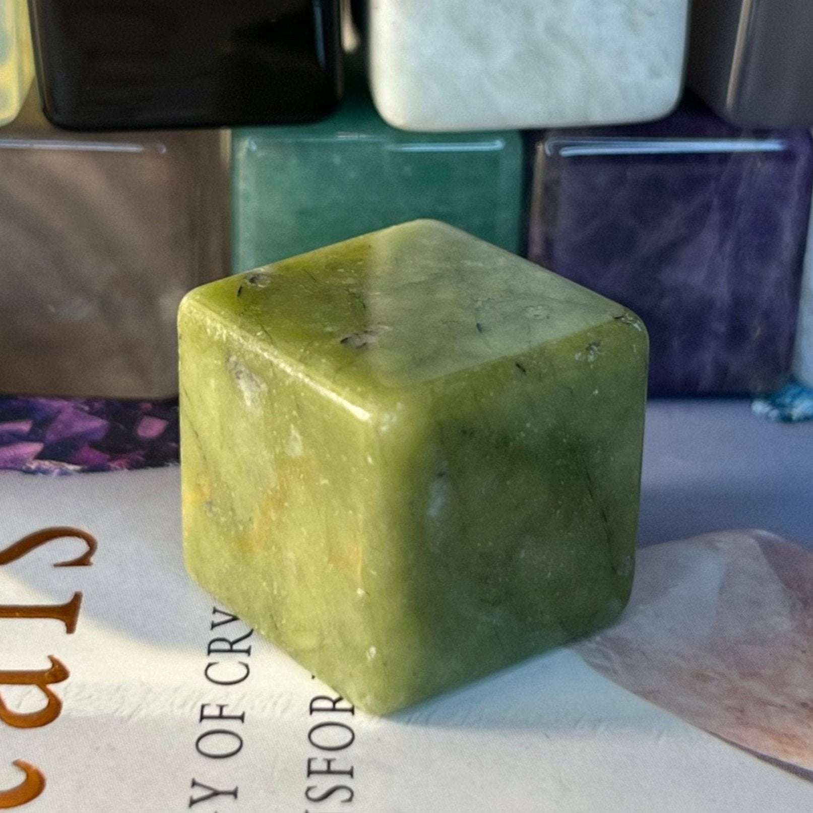 Gemstone Cubes Serpentine 2cm Crystals