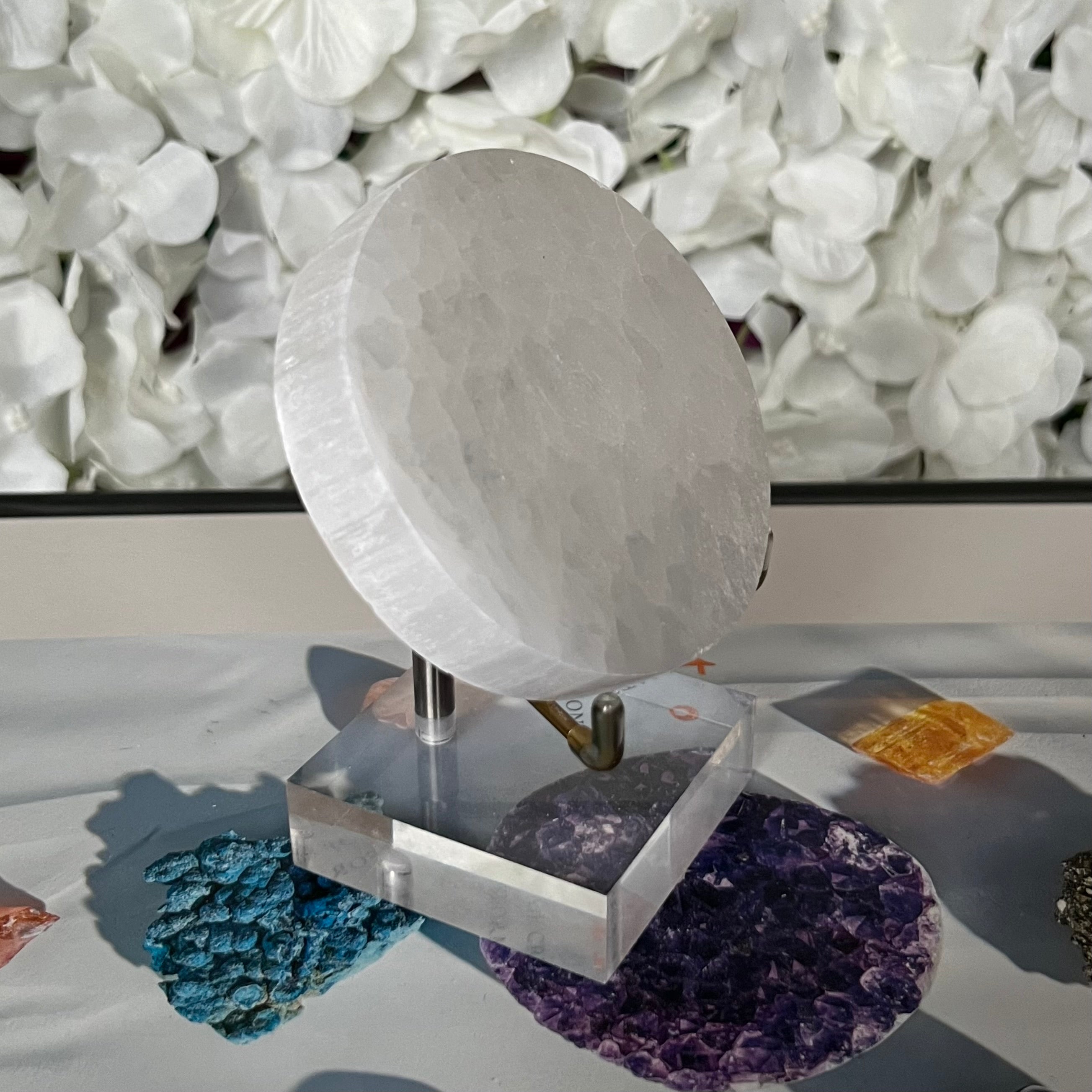 Selenite Round Charging Plate/ Disc - Cleansing & Purification Crystals