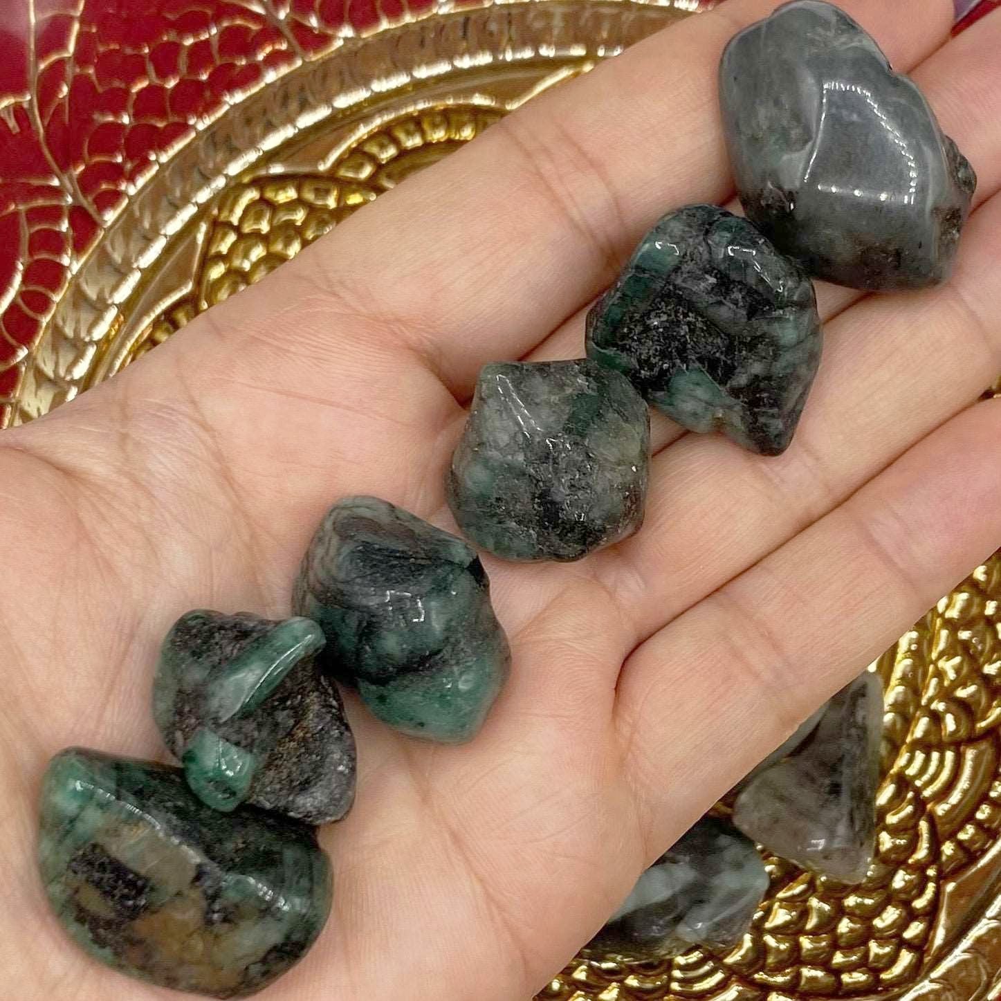 Emerald Tumblestones - Vitality & Positive Relationships Medium Crystals
