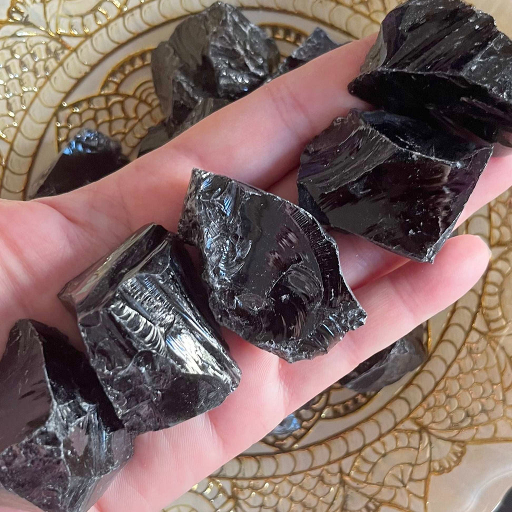 Rough Black Obsidian Chunk - Protection & Awareness Approx. 3cm-4cm Crystals