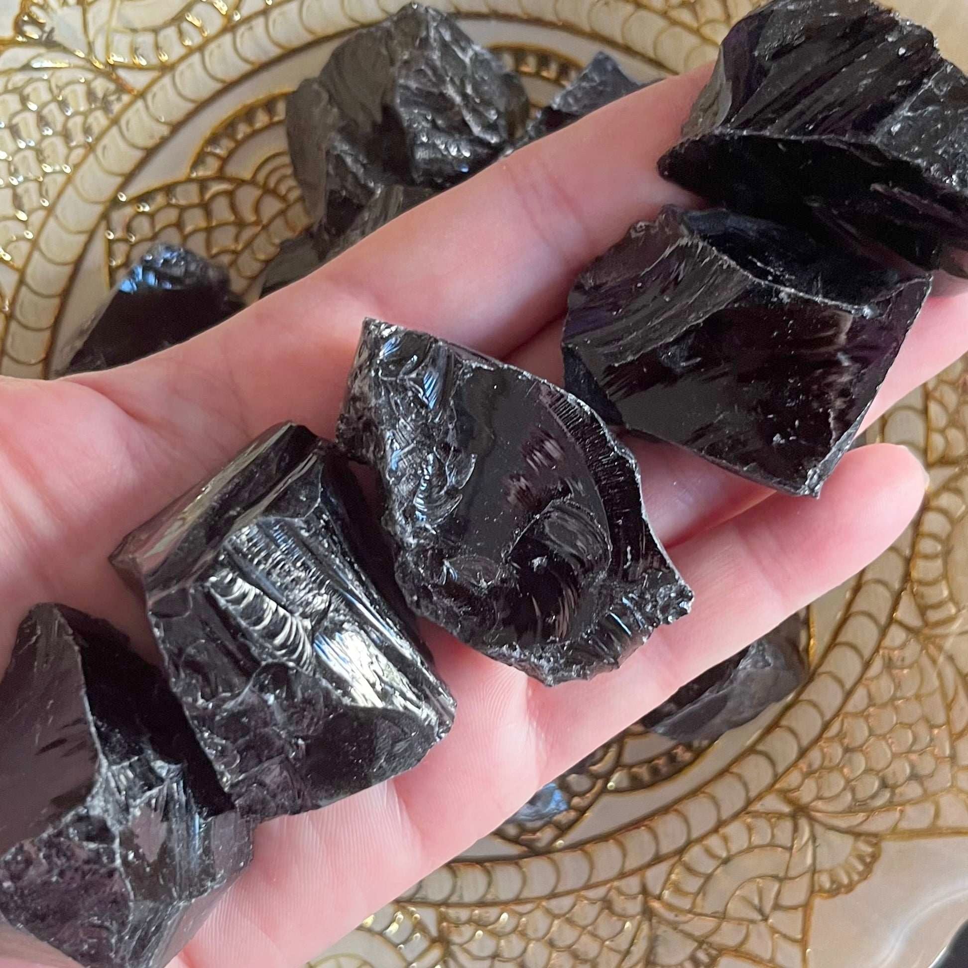 Rough Black Obsidian Chunk - Protection & Awareness Approx. 3cm-4cm Crystals