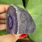 Purple Agate Cut Base Geode - Stability & Courage Crystals