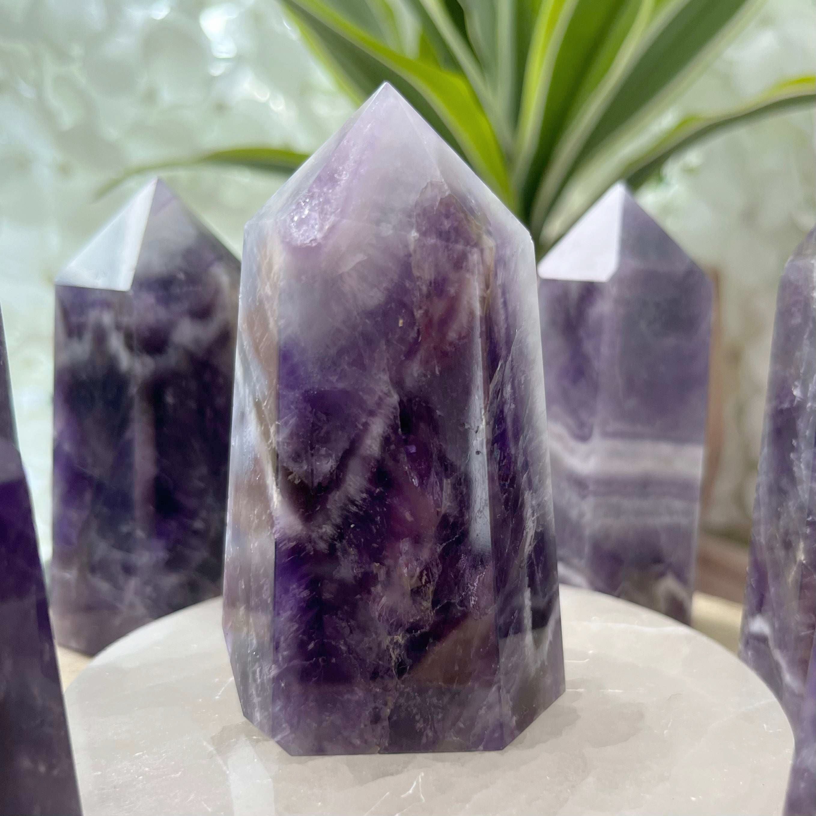 Chevron (Dream/Banded) Amethyst Tower - Spiritual Wisdom & Comfort 2- 7.9cm Crystals