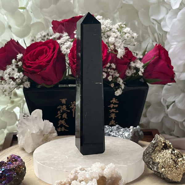 Black Tourmaline Obelisk - Energetic Protection Crystals