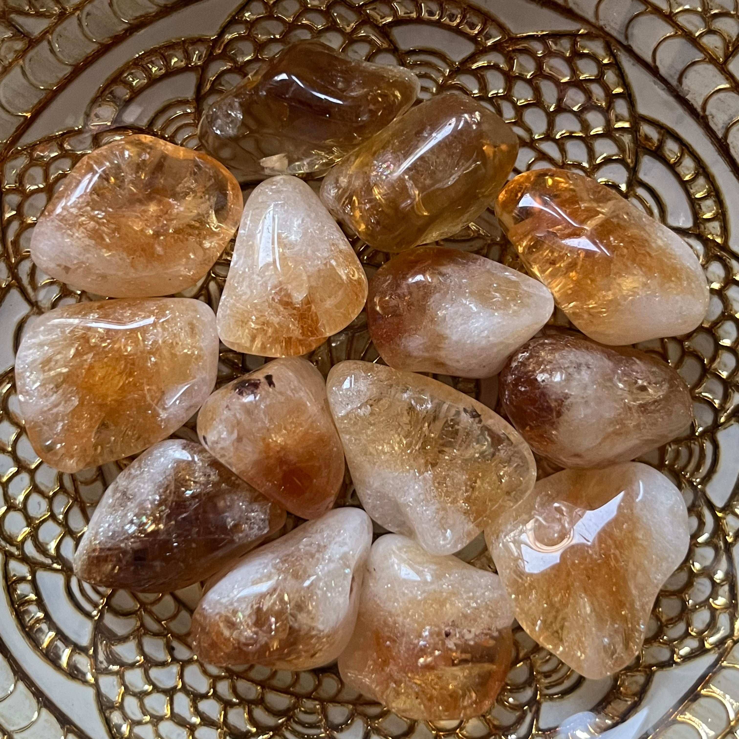 Madeira Citrine Tumblestones (Heat Treated) - Abundance & Success Crystals