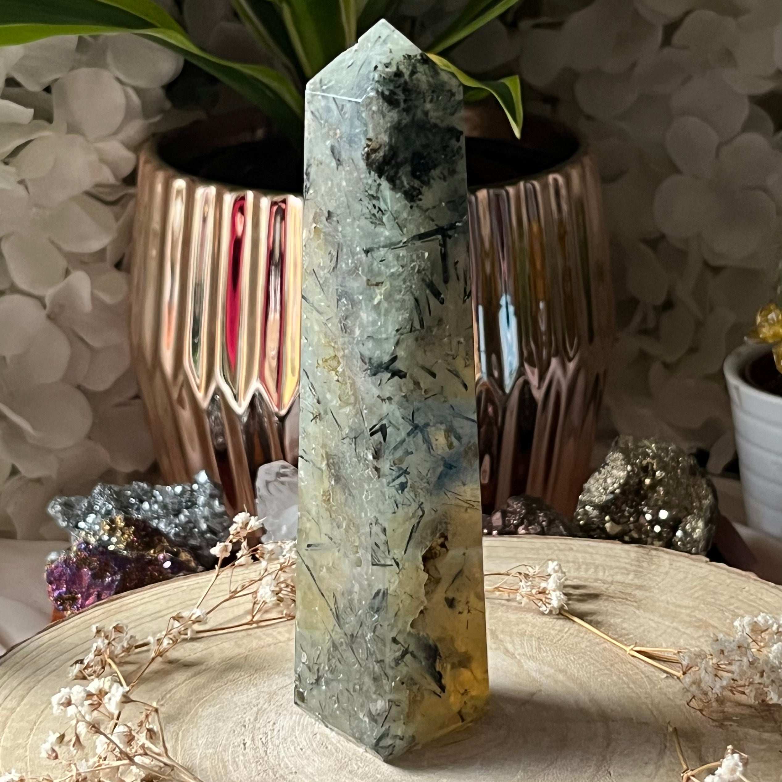 Prehnite Obelisk 6- 13.9cm Crystals