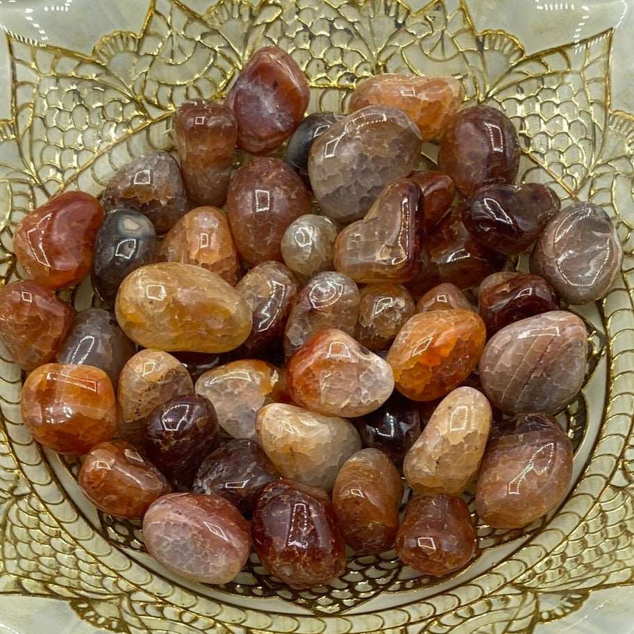 Fire Agate Tumblestones - Protection & Personal Strength Crystals