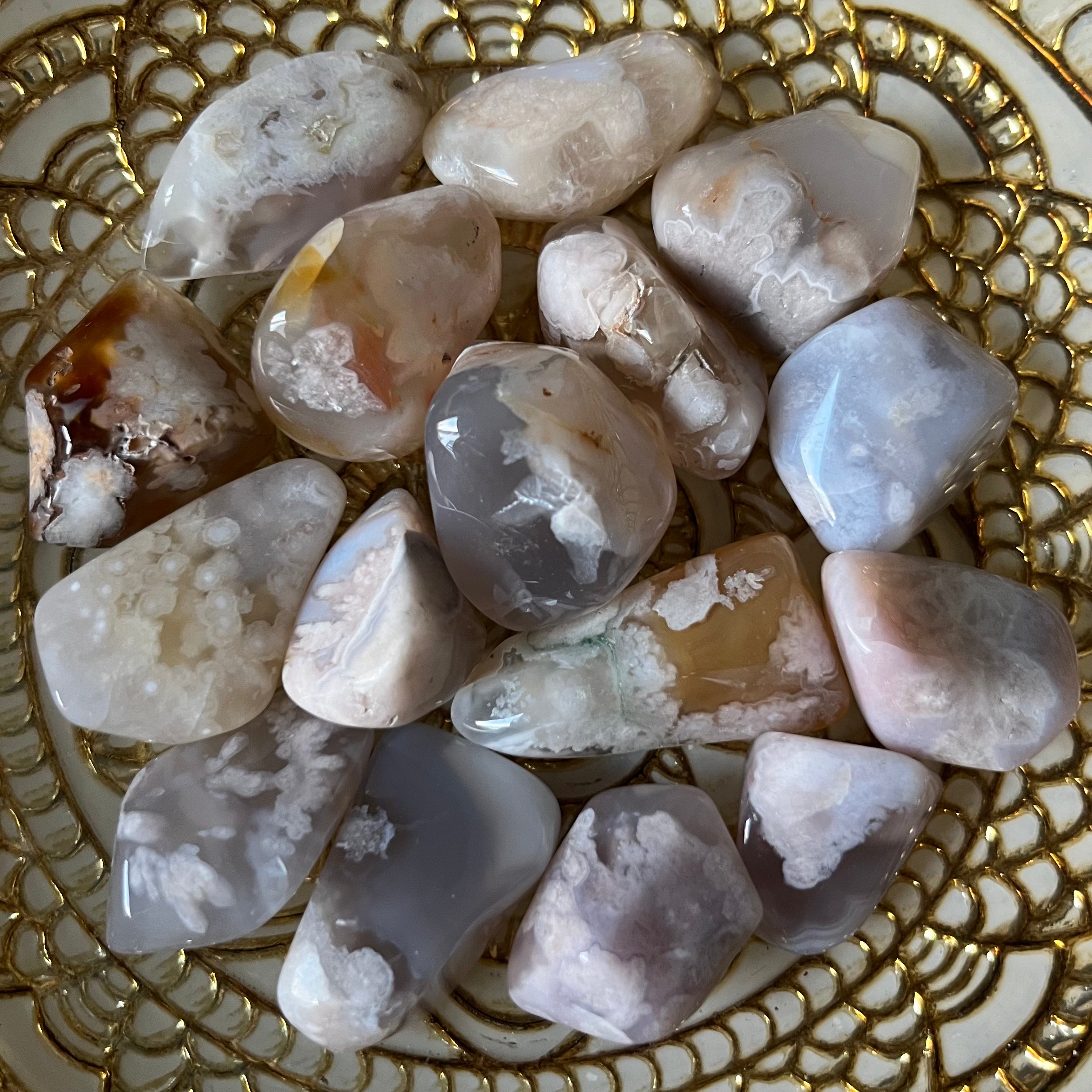 Flower Agate Tumblestones - Creativity & Self-Discovery Medium Crystals