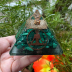 Malachite Meditation Man Orgonite Pyramid
