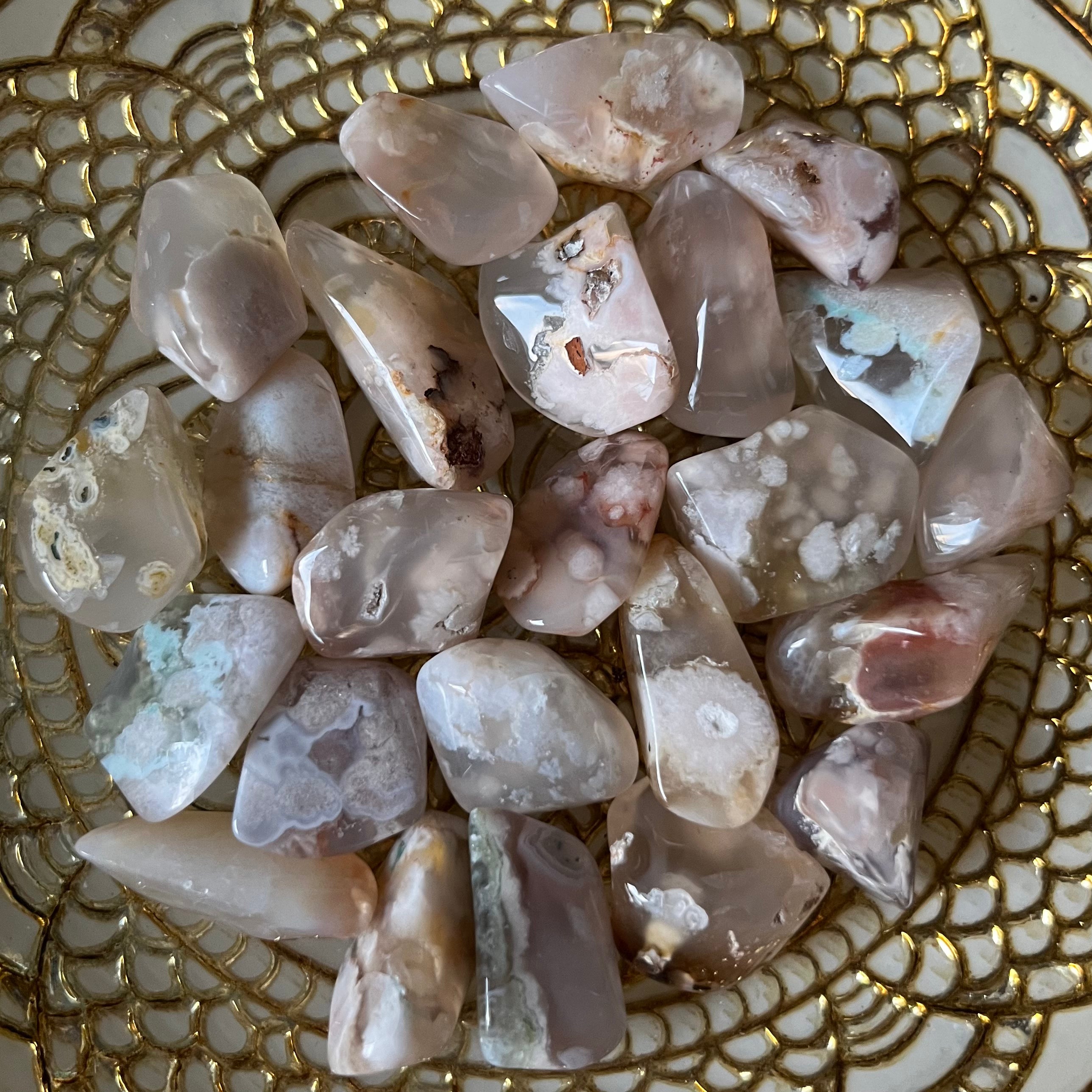 Flower Agate Tumblestones - Creativity & Self-Discovery Small Crystals