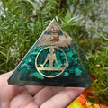 Malachite Meditation Man Orgonite Pyramid
