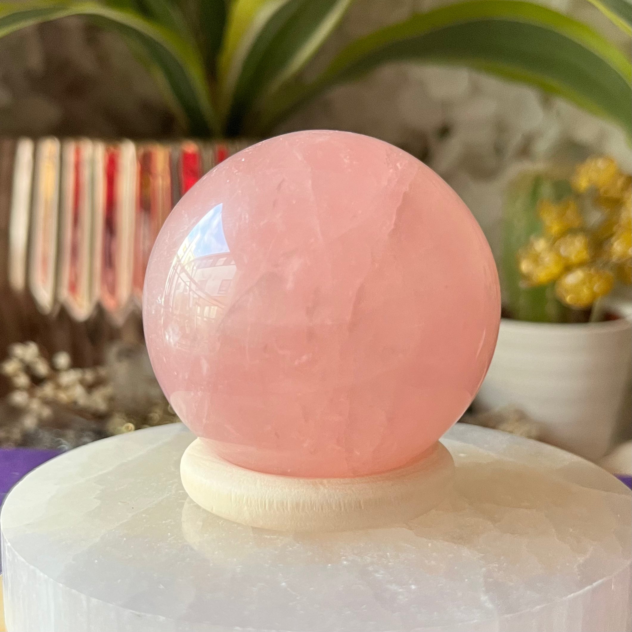 Rose Quartz Sphere - Universal & Unconditional Love Crystals