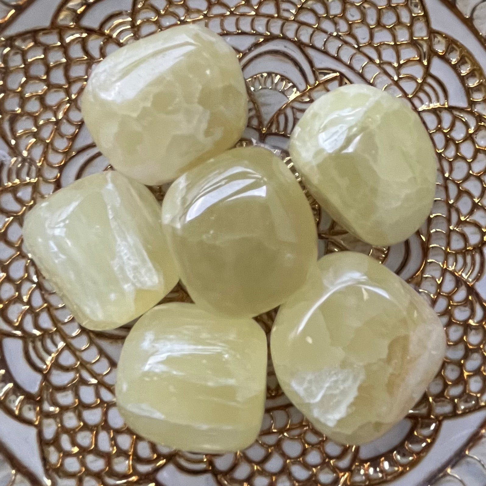 Lemon Calcite Tumblestones Large Crystals