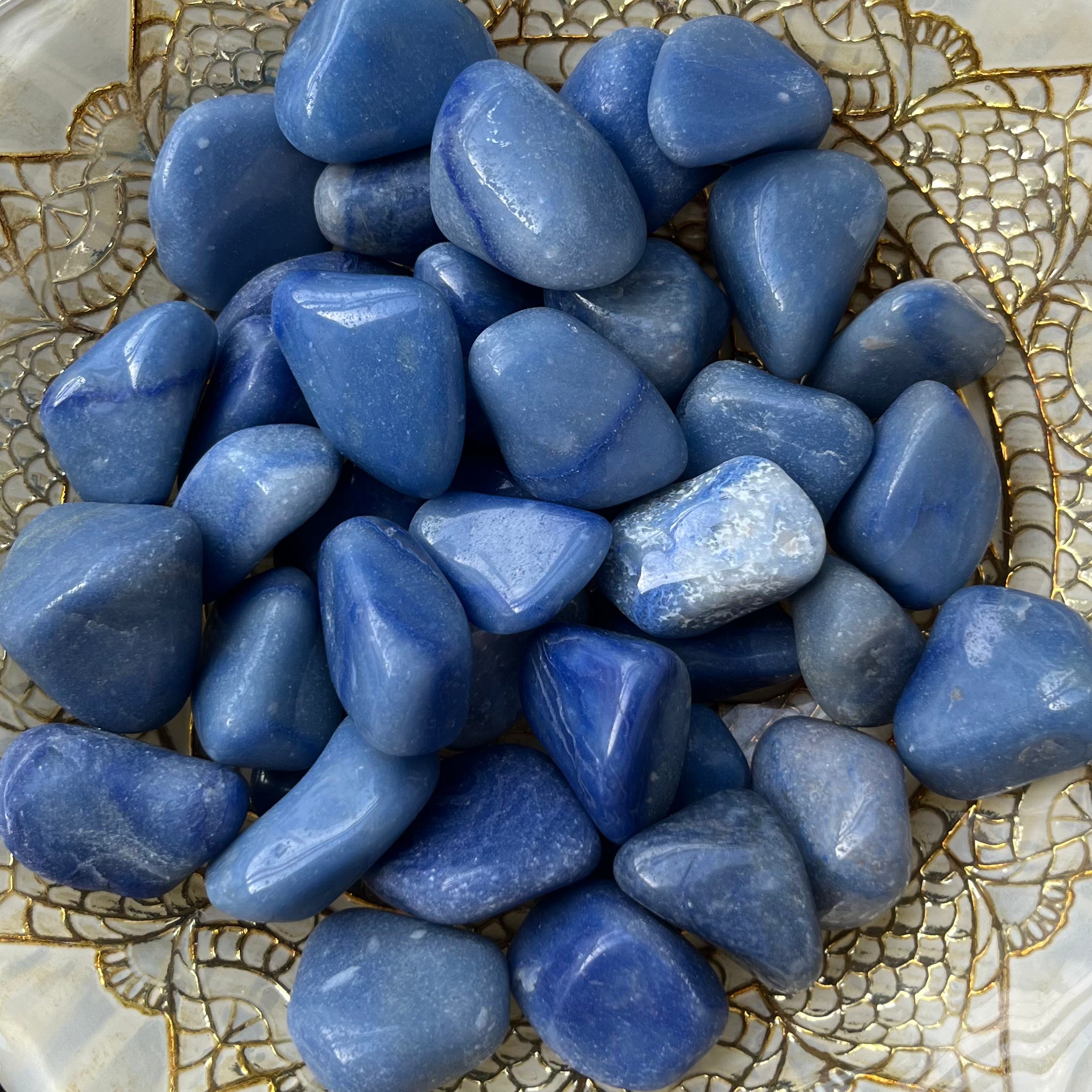 Blue Quartz Tumblestones - Harmony & Communication Crystals