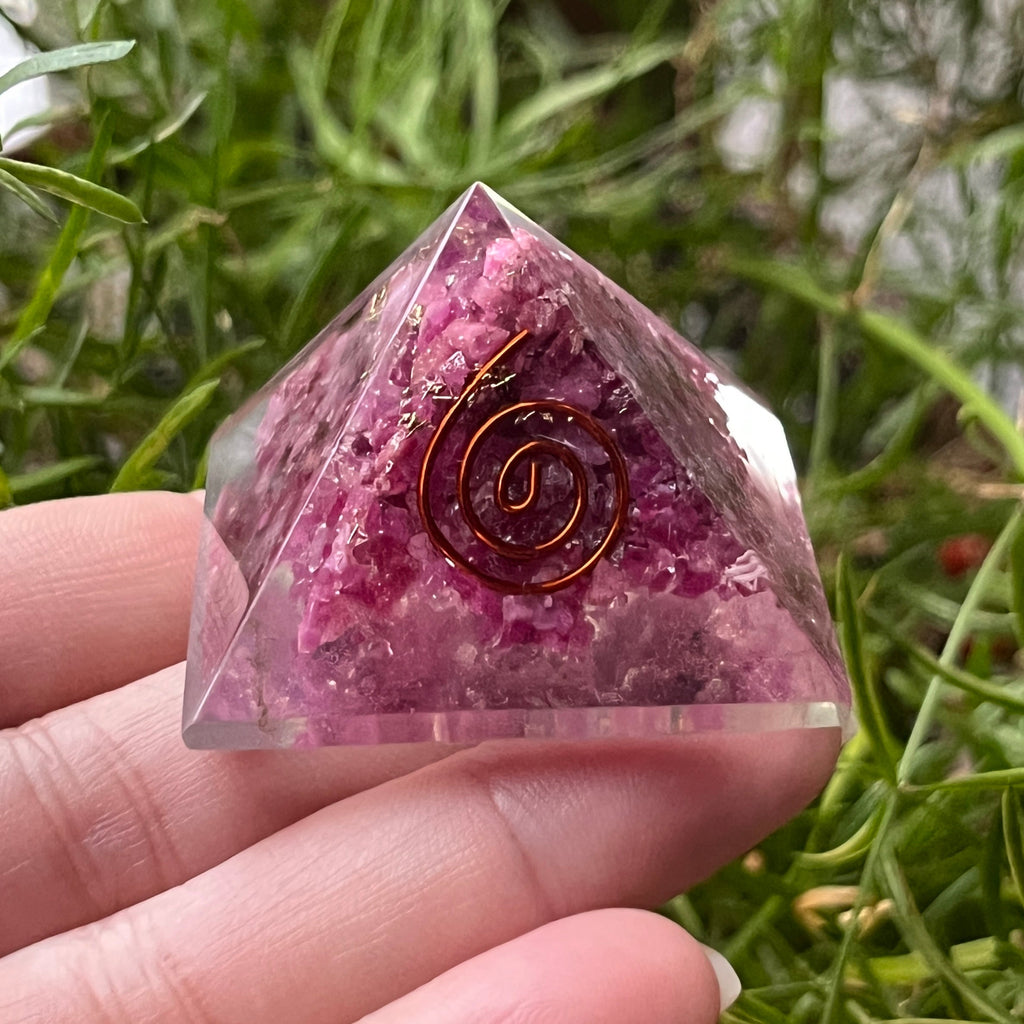 Ruby Orgonite Pyramid