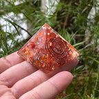 Carnelian Orgonite Pyramid - Vitality & Courage