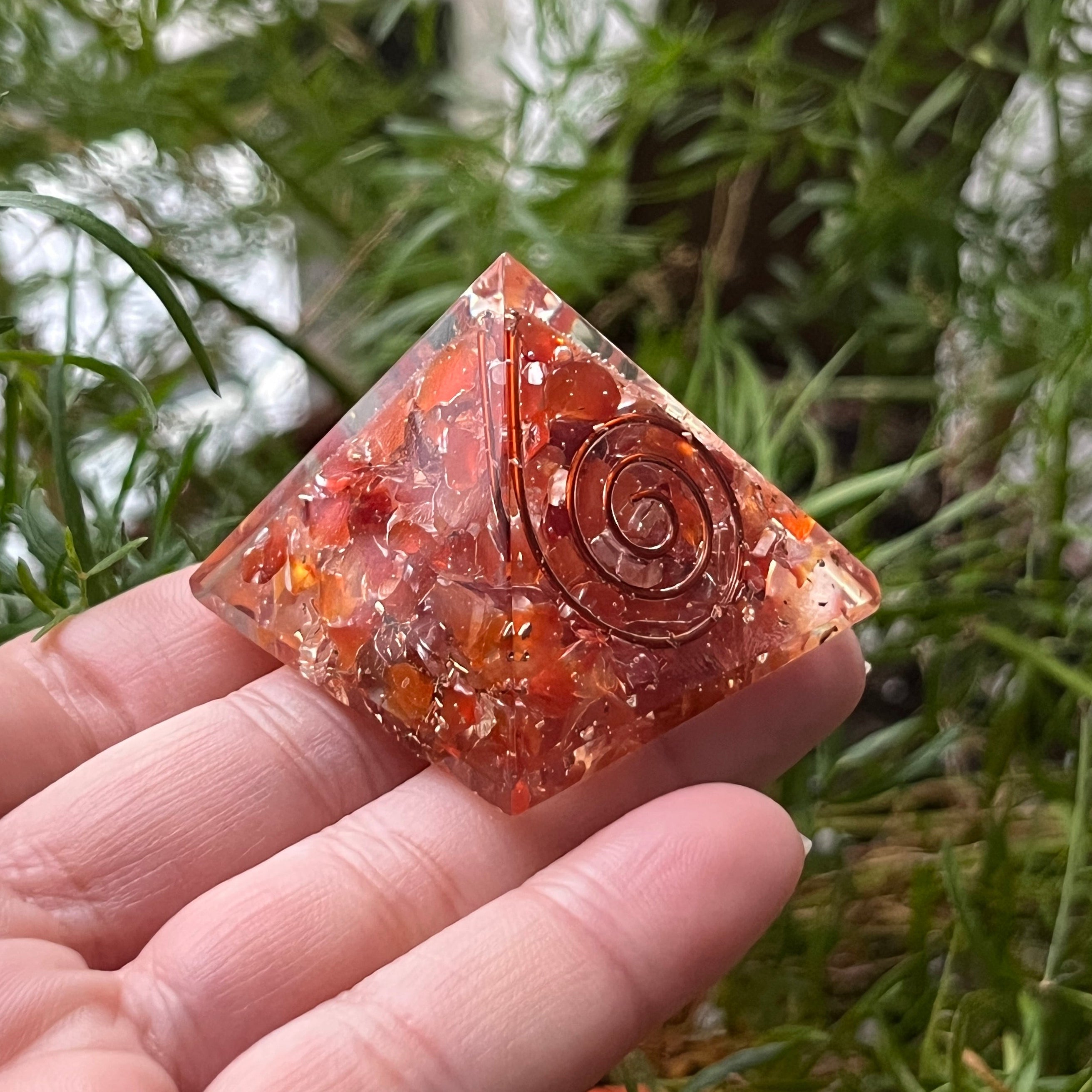 Carnelian Orgonite Pyramid - Vitality & Courage