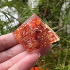 Carnelian Orgonite Pyramid - Vitality & Courage
