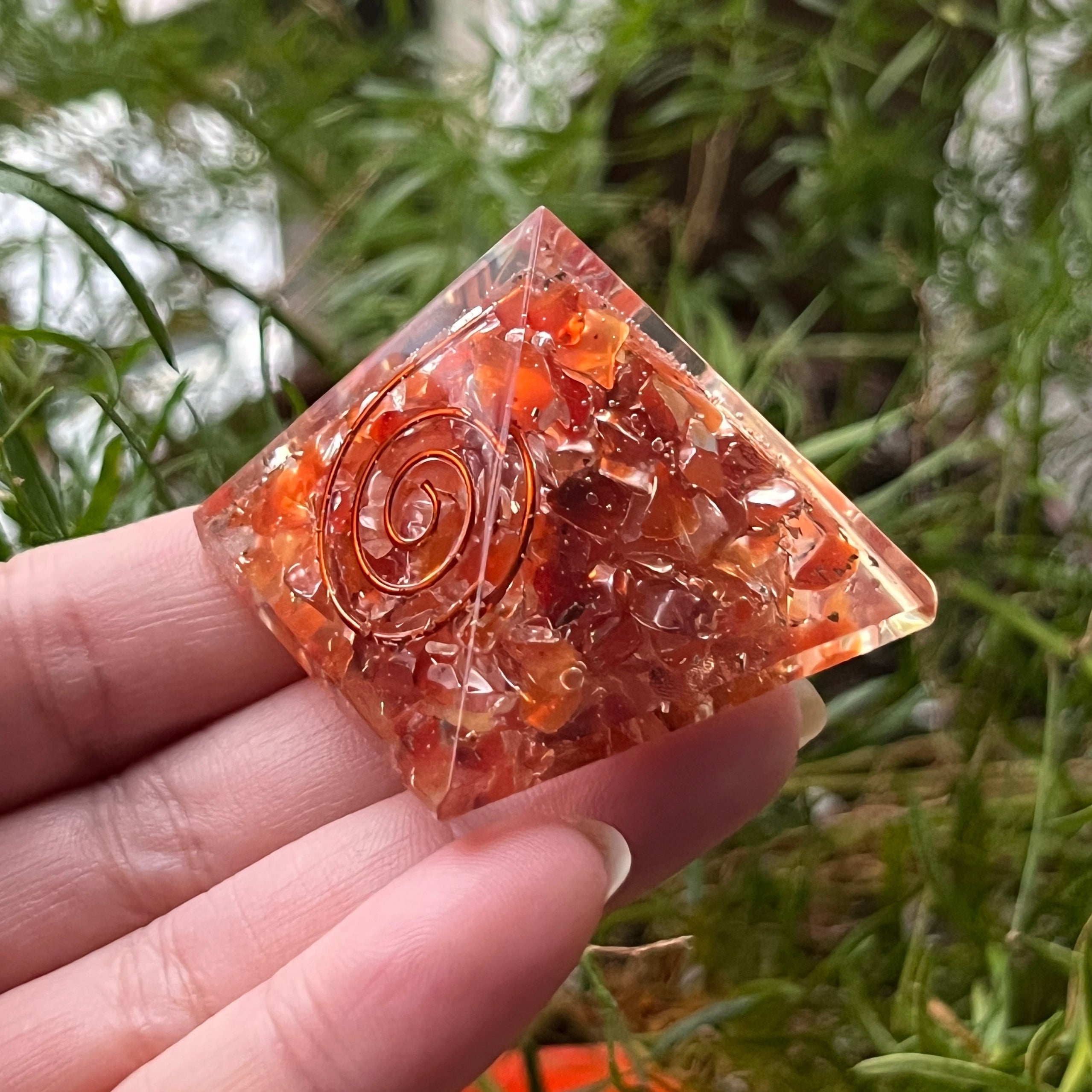 Carnelian Orgonite Pyramid - Vitality & Courage