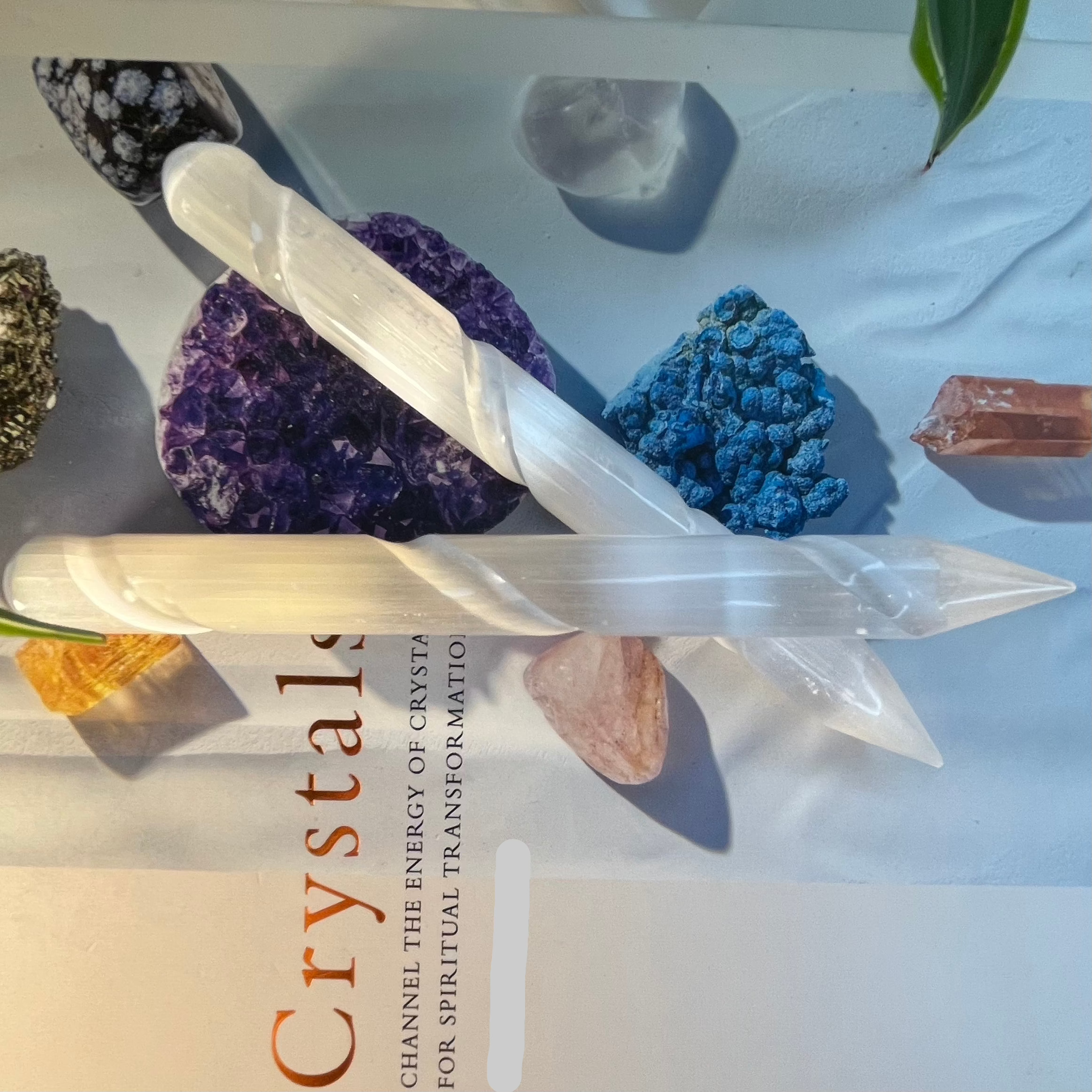 Selenite Spiral Wand - Cleansing & Purification Crystals