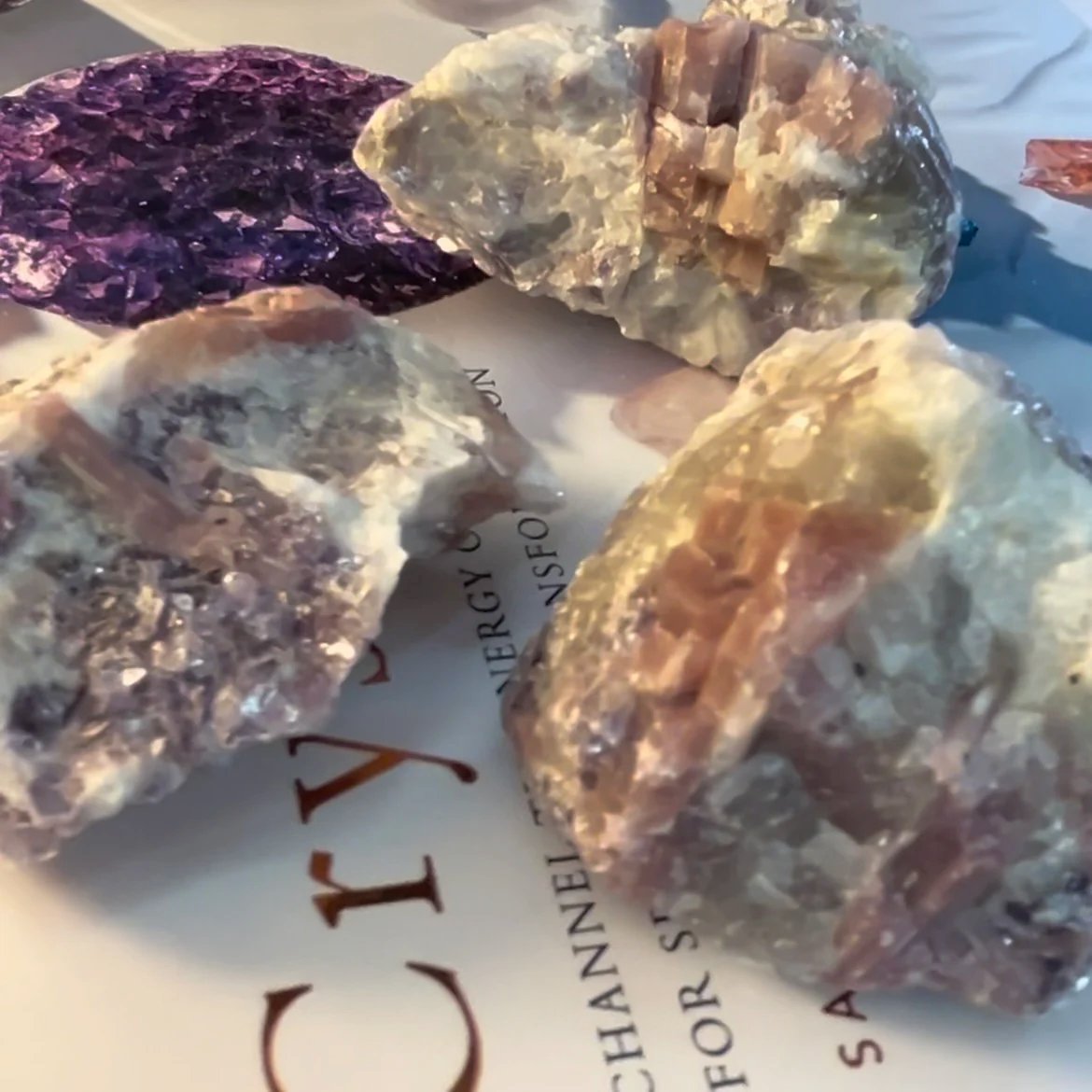 Rough Pink Tourmaline w/ Lepidolite Chunk - Emotional Healing & Self-Esteem Crystals