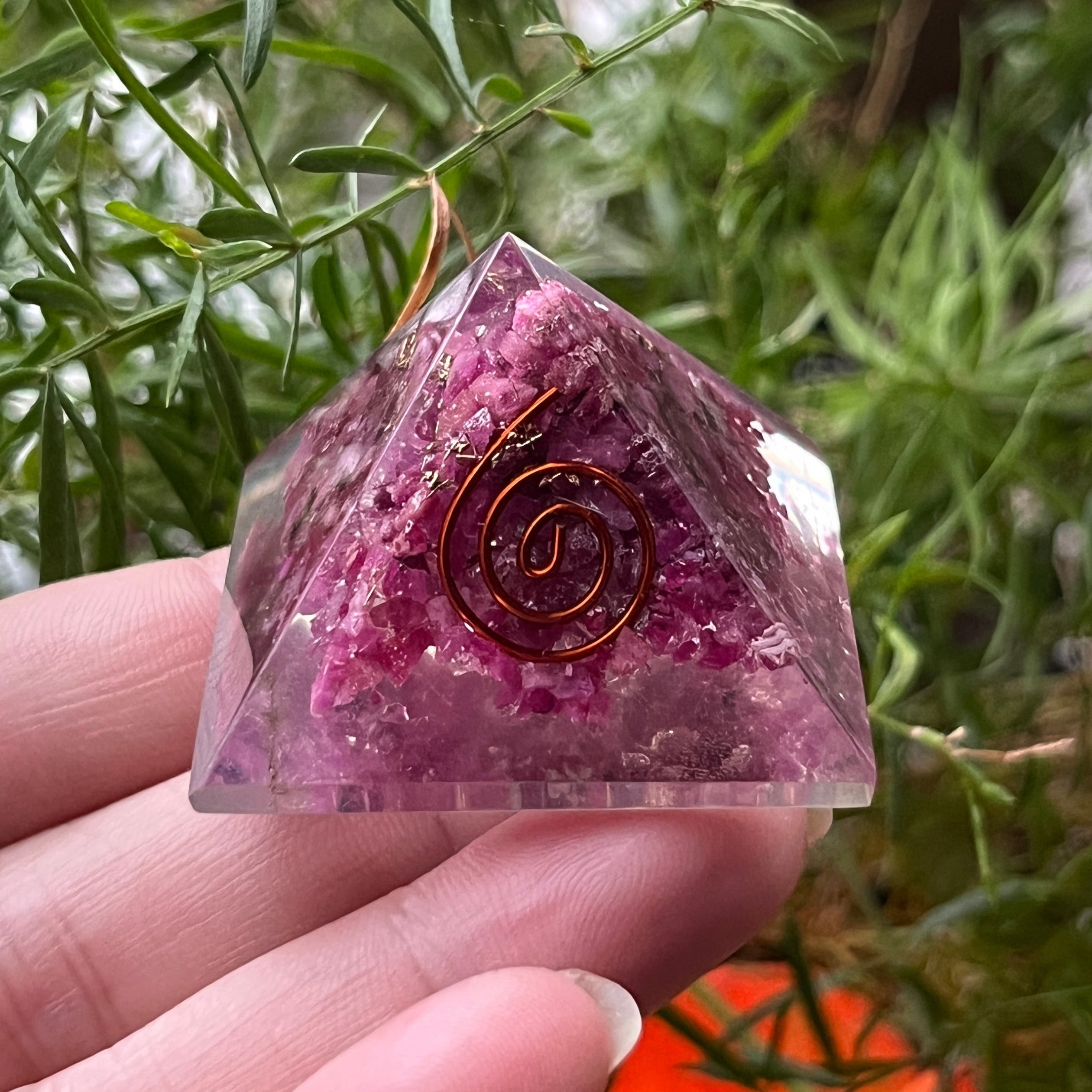 Ruby Orgonite Pyramid