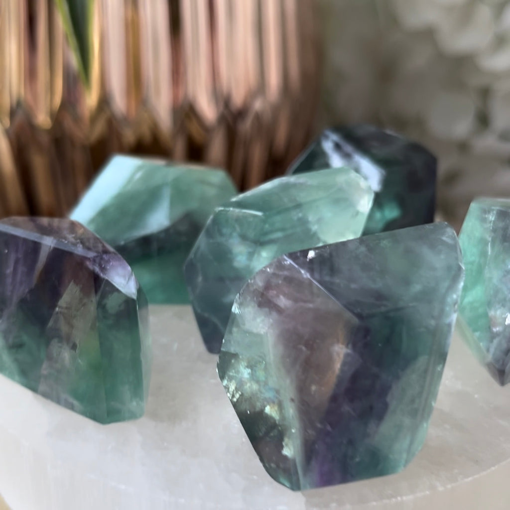Fluorite Faceted Freeform - Intuition & Protection Crystals