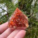 Carnelian Orgonite Pyramid - Vitality & Courage