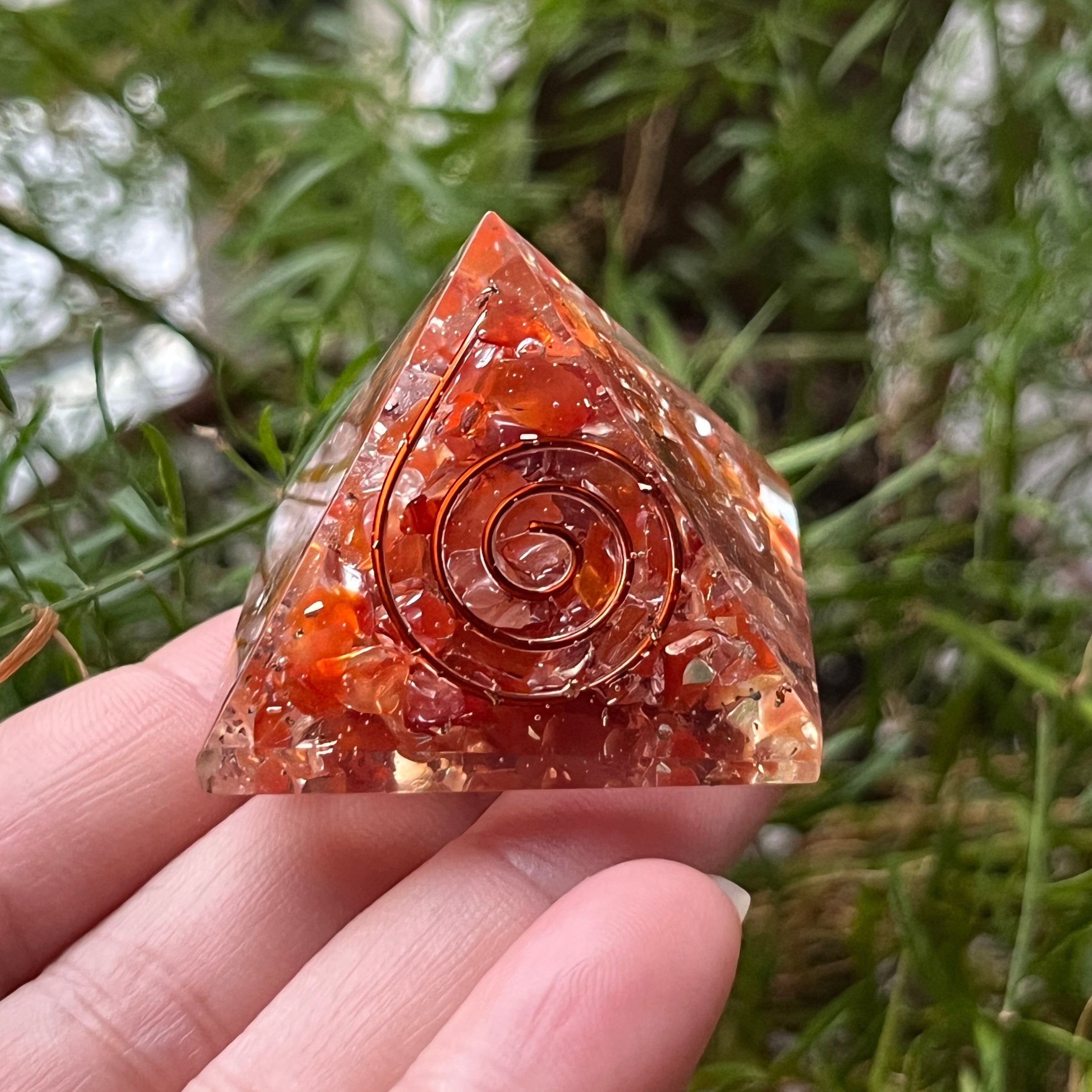 Carnelian Orgonite Pyramid - Vitality & Courage