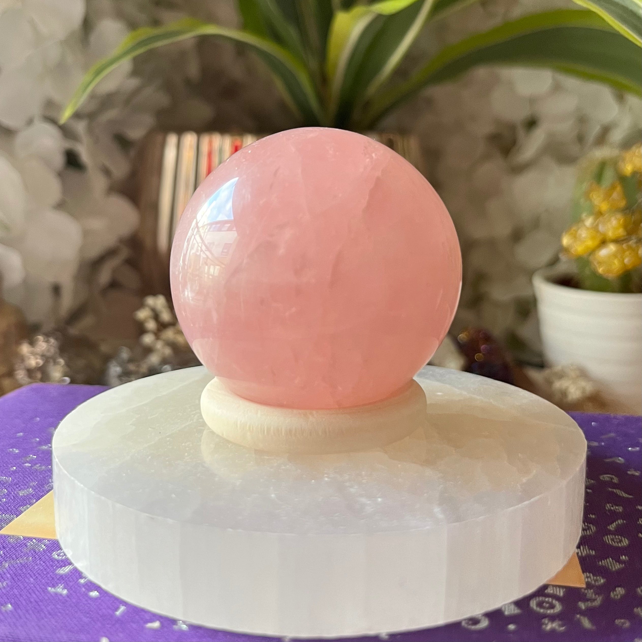 Rose Quartz Sphere - Universal & Unconditional Love Crystals