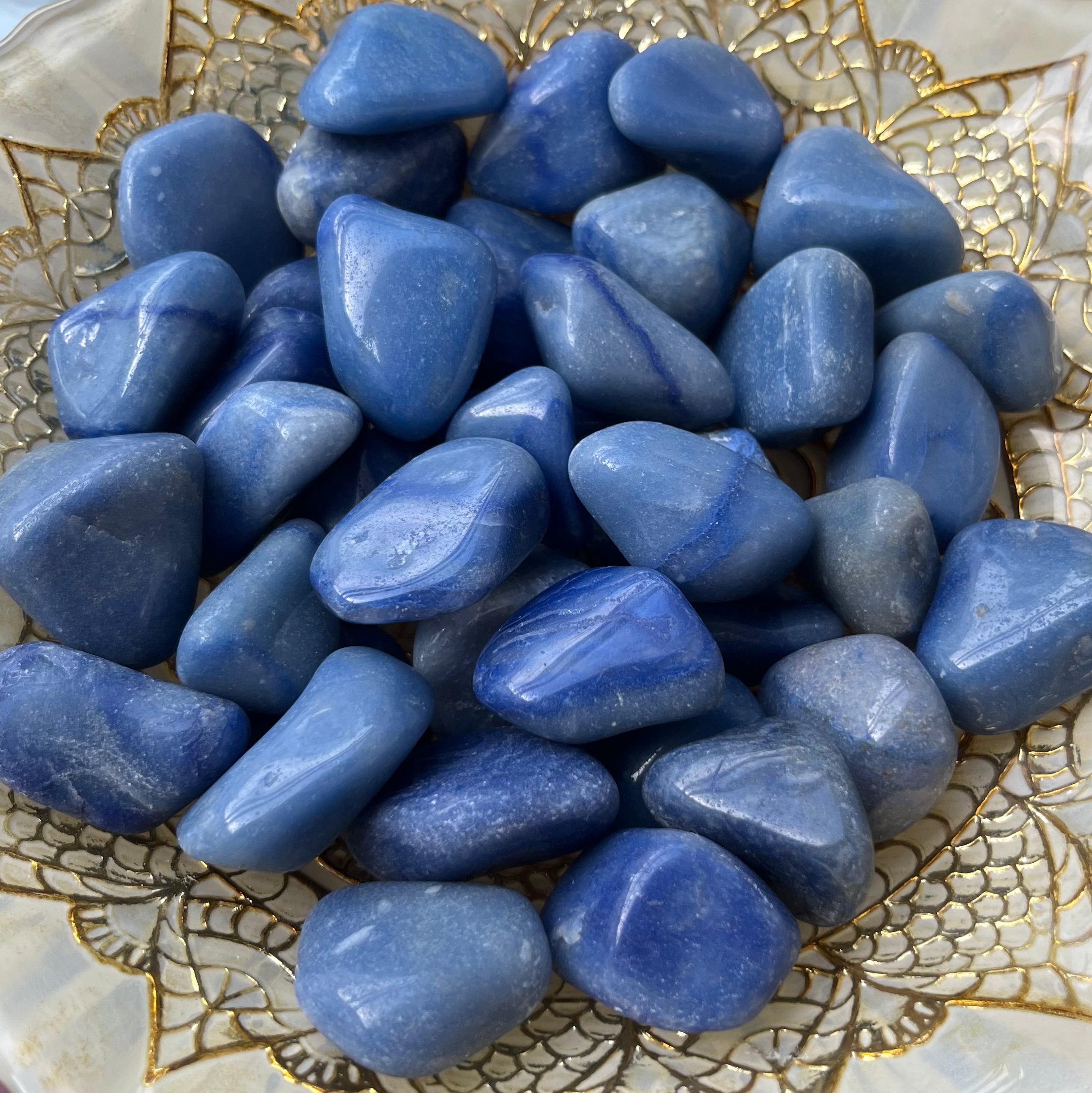 Blue Quartz Tumblestones - Harmony & Communication Crystals
