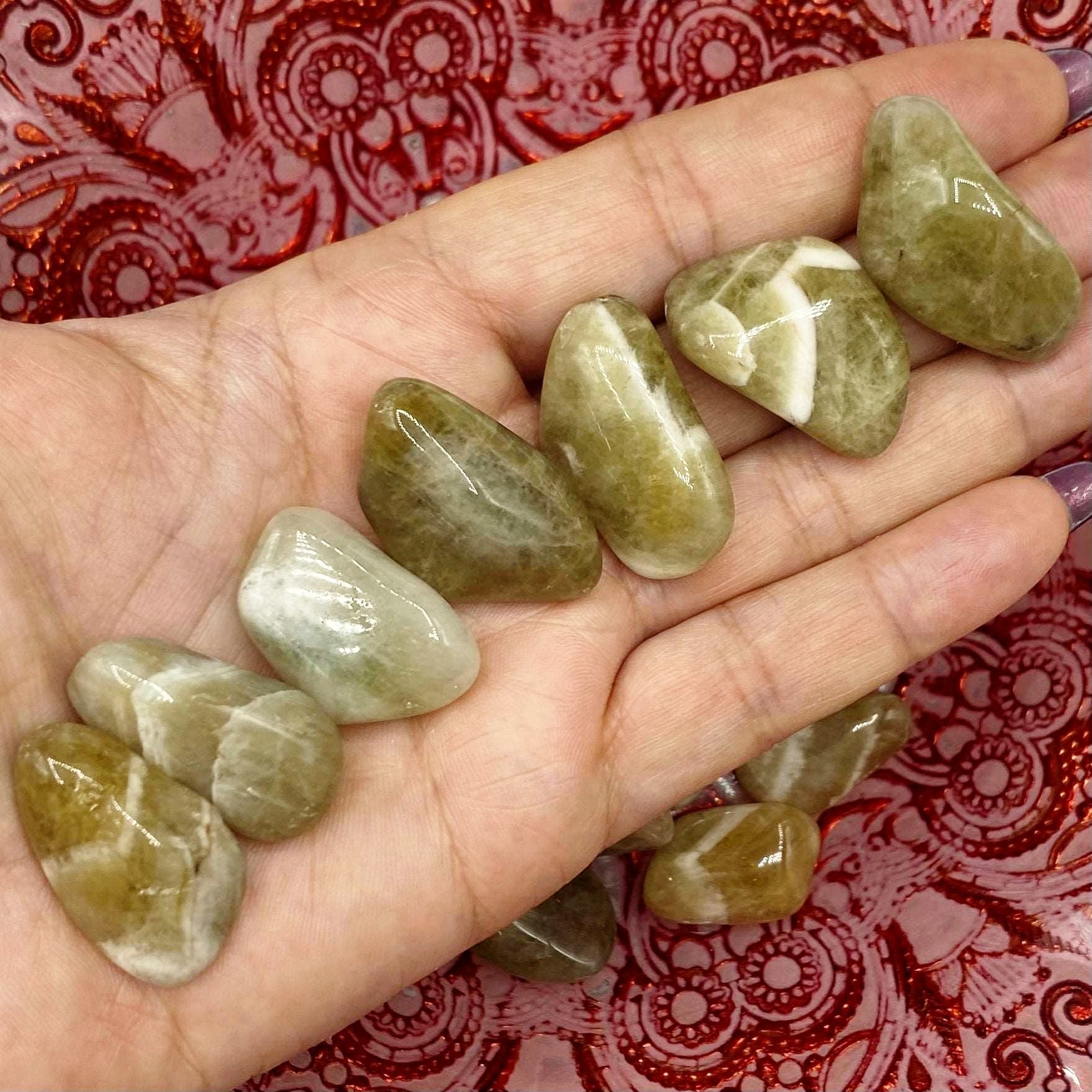 Green Amethyst (Prasiolite) Tumblestones - Emotional Healing & Balance Crystals