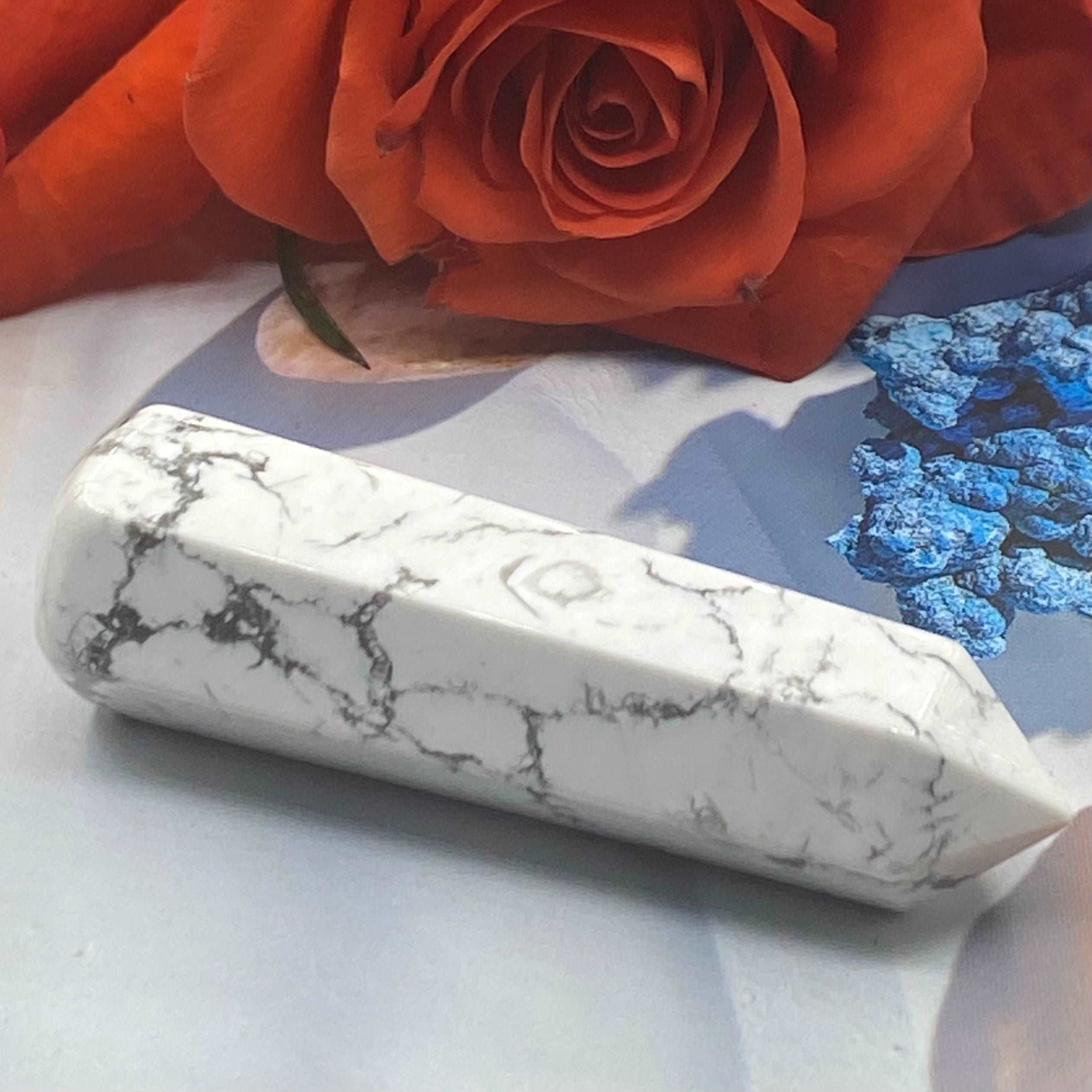 Howlite Wand - Peace & Harmony 6.5cm Crystals