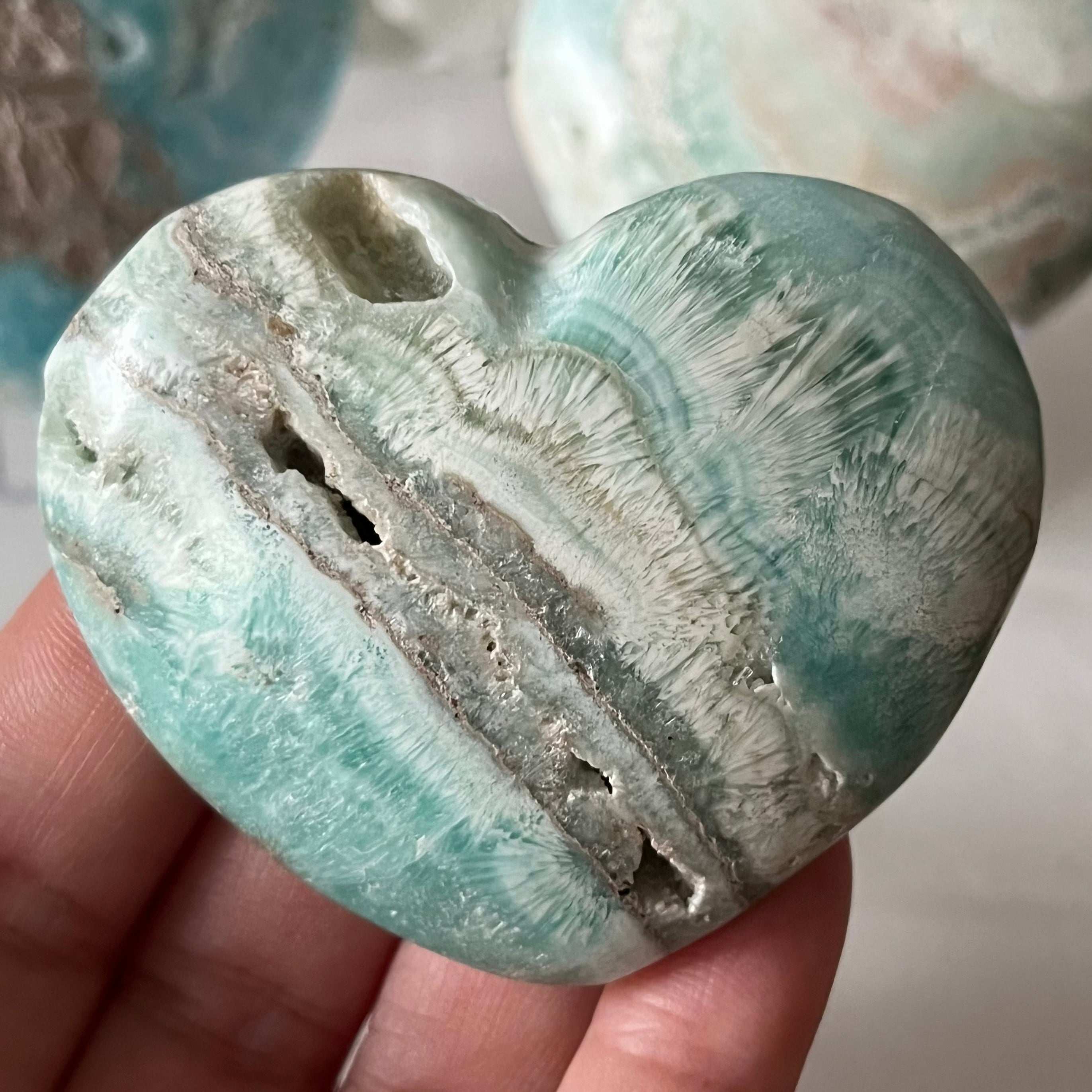 Caribbean Calcite Heart - Spiritual Growth & Self-Confidence Crystals