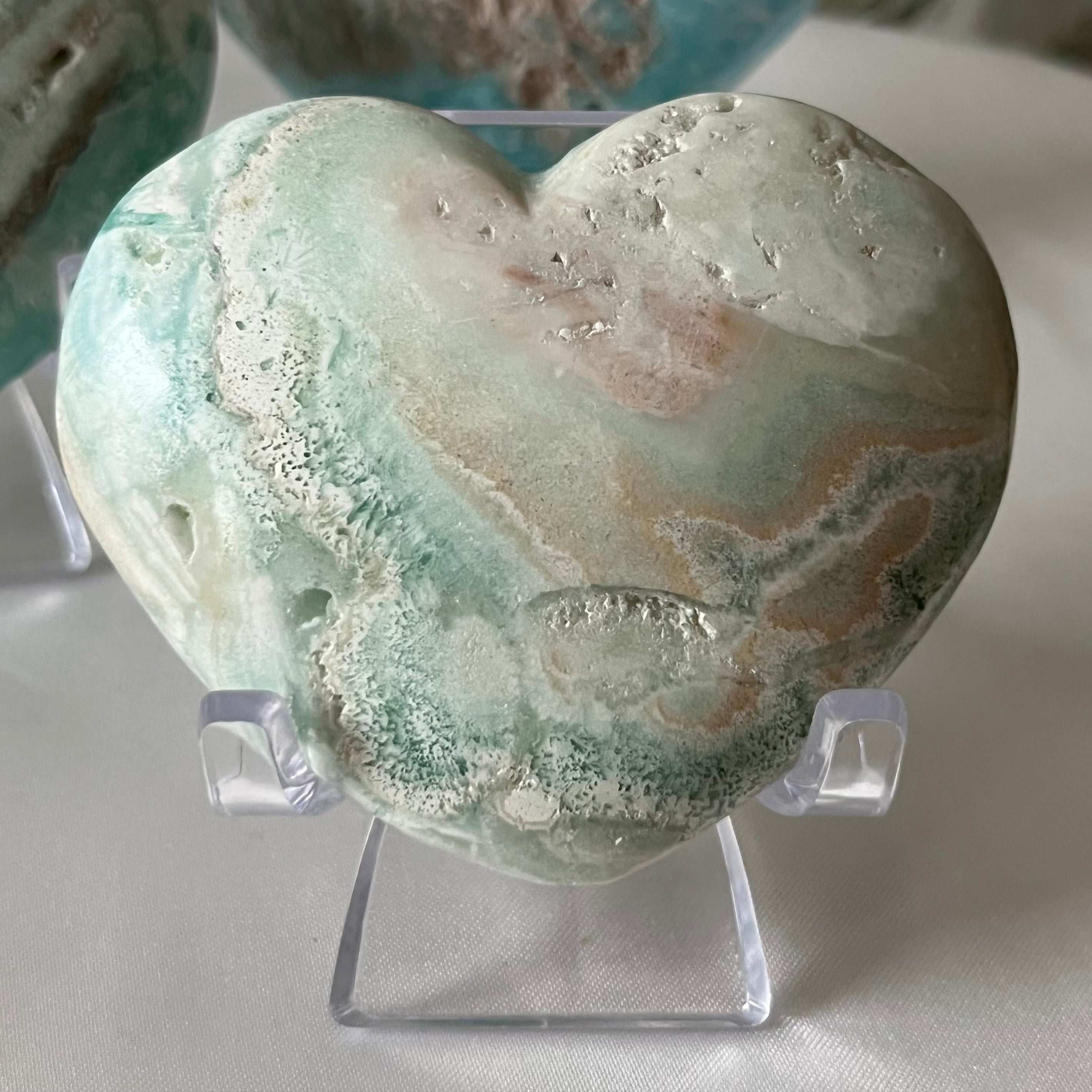 Caribbean Calcite Heart - Spiritual Growth & Self-Confidence Crystals