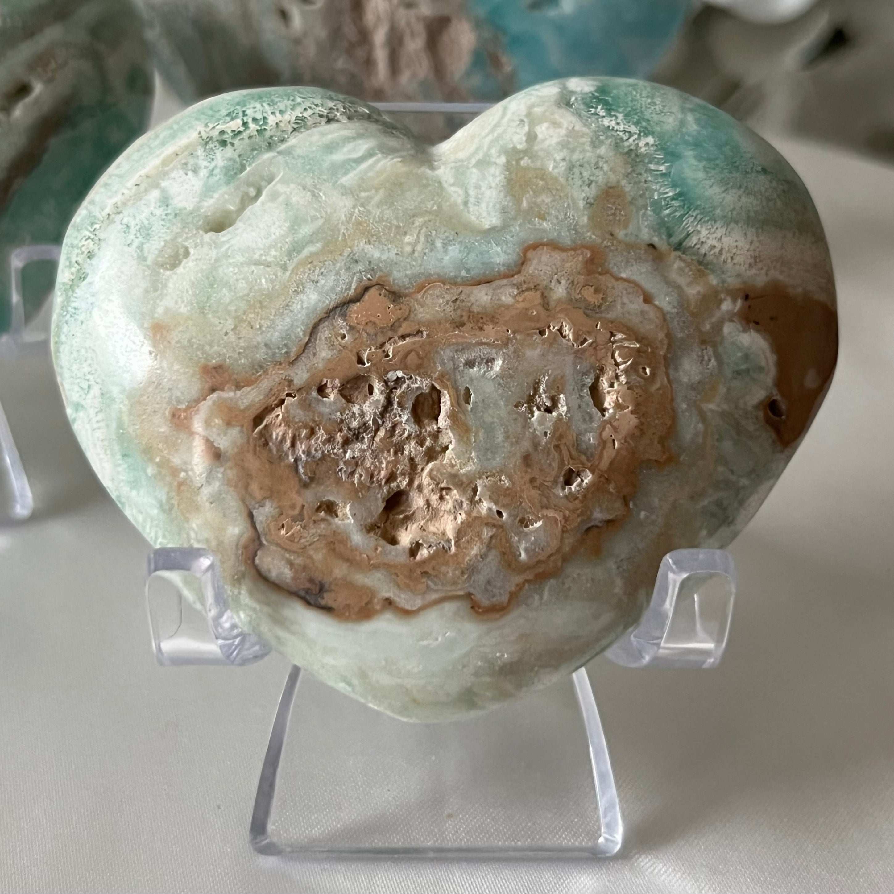 Caribbean Calcite Heart - Spiritual Growth & Self-Confidence Crystals