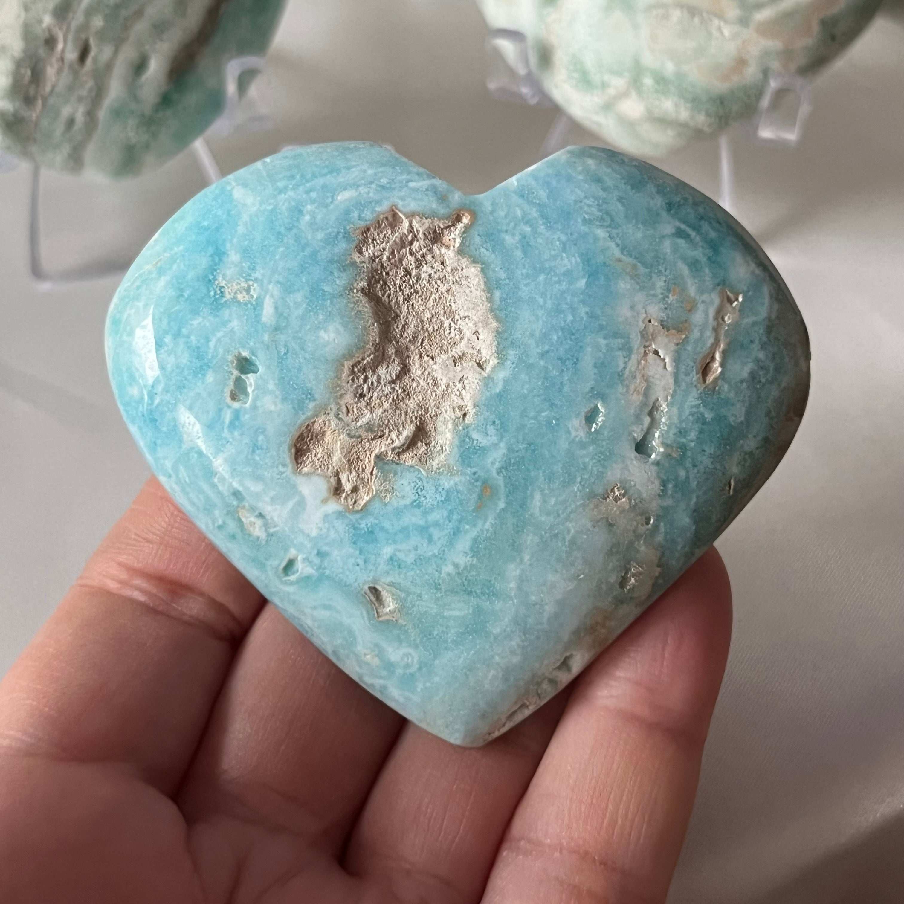 Caribbean Calcite Heart - Spiritual Growth & Self-Confidence Crystals