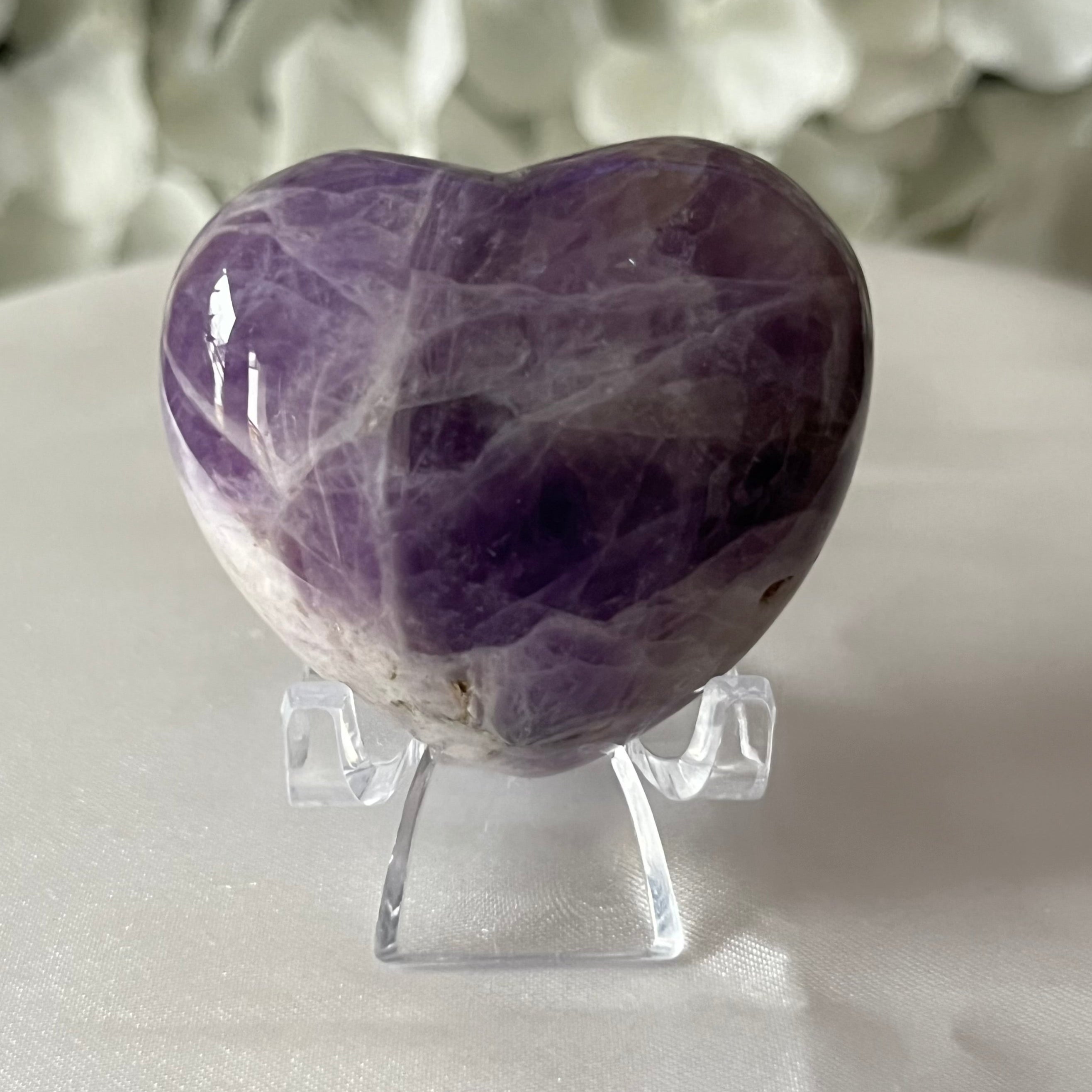 Chevron (Dream/Banded) Amethyst Heart - Spiritual Wisdom & Comfort Crystals