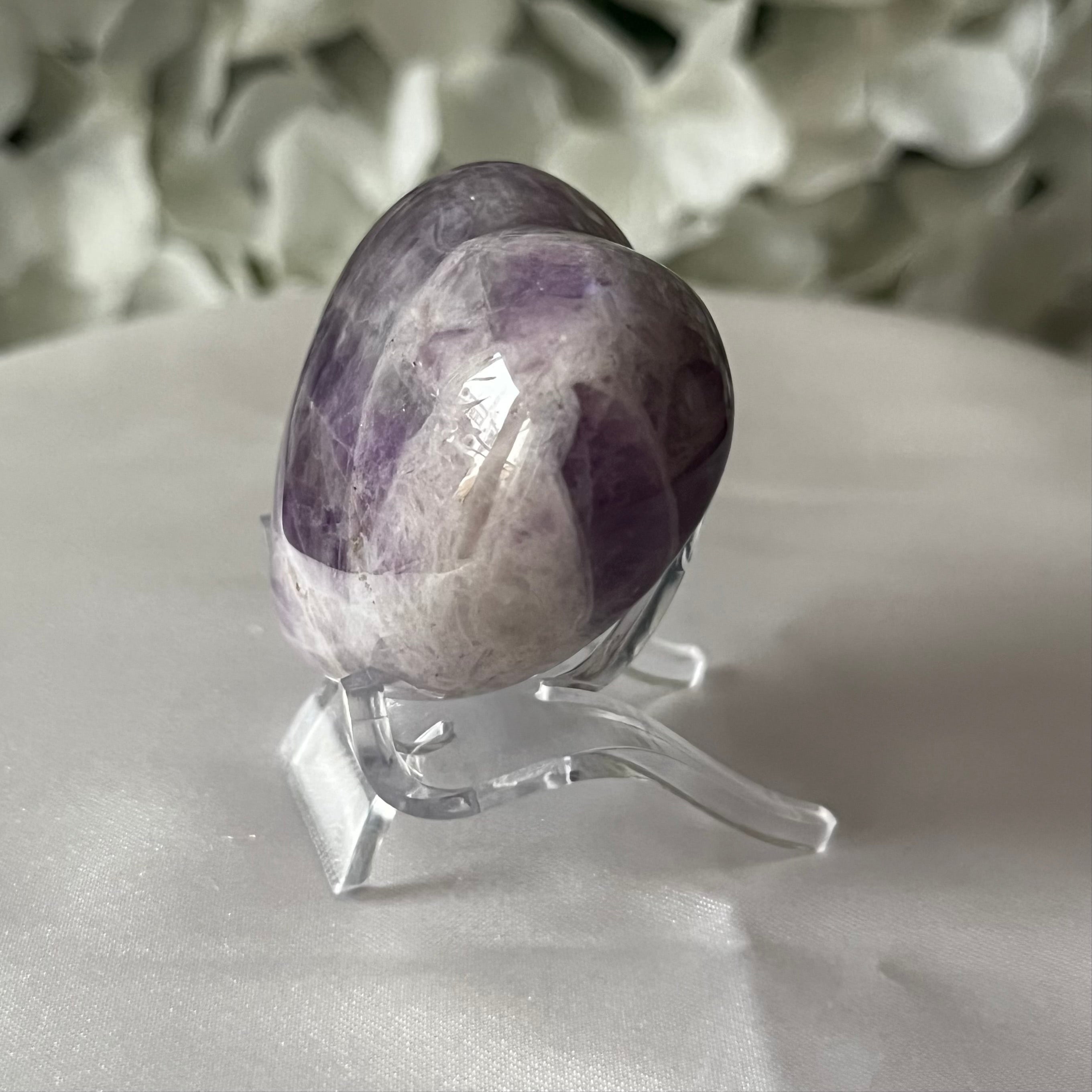 Chevron (Dream/Banded) Amethyst Heart - Spiritual Wisdom & Comfort Crystals
