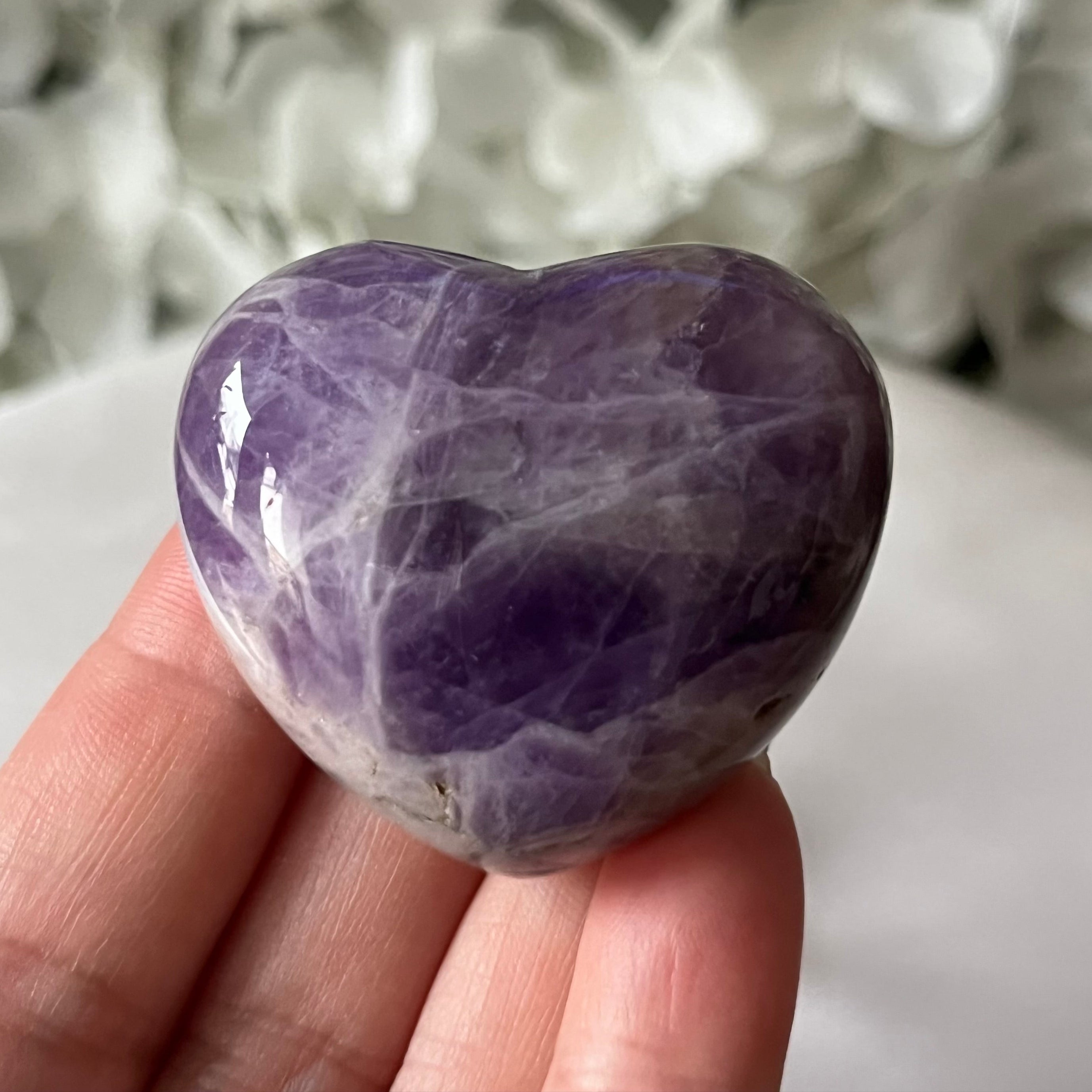 Chevron (Dream/Banded) Amethyst Heart - Spiritual Wisdom & Comfort Crystals