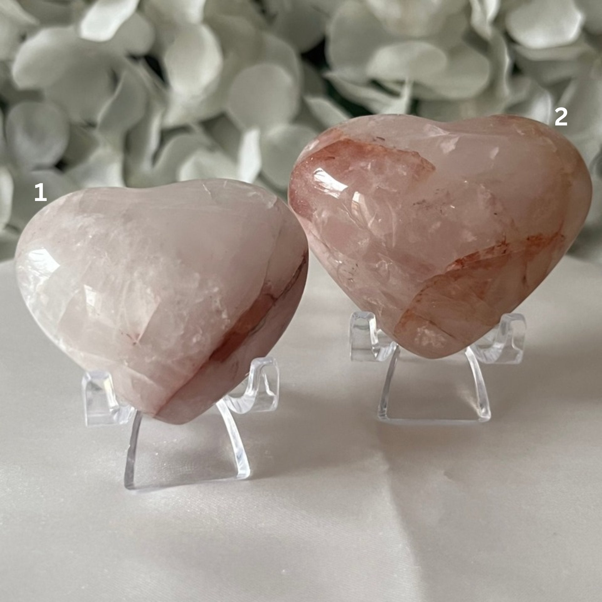 Fire (Hematoid) Quartz Heart Crystals