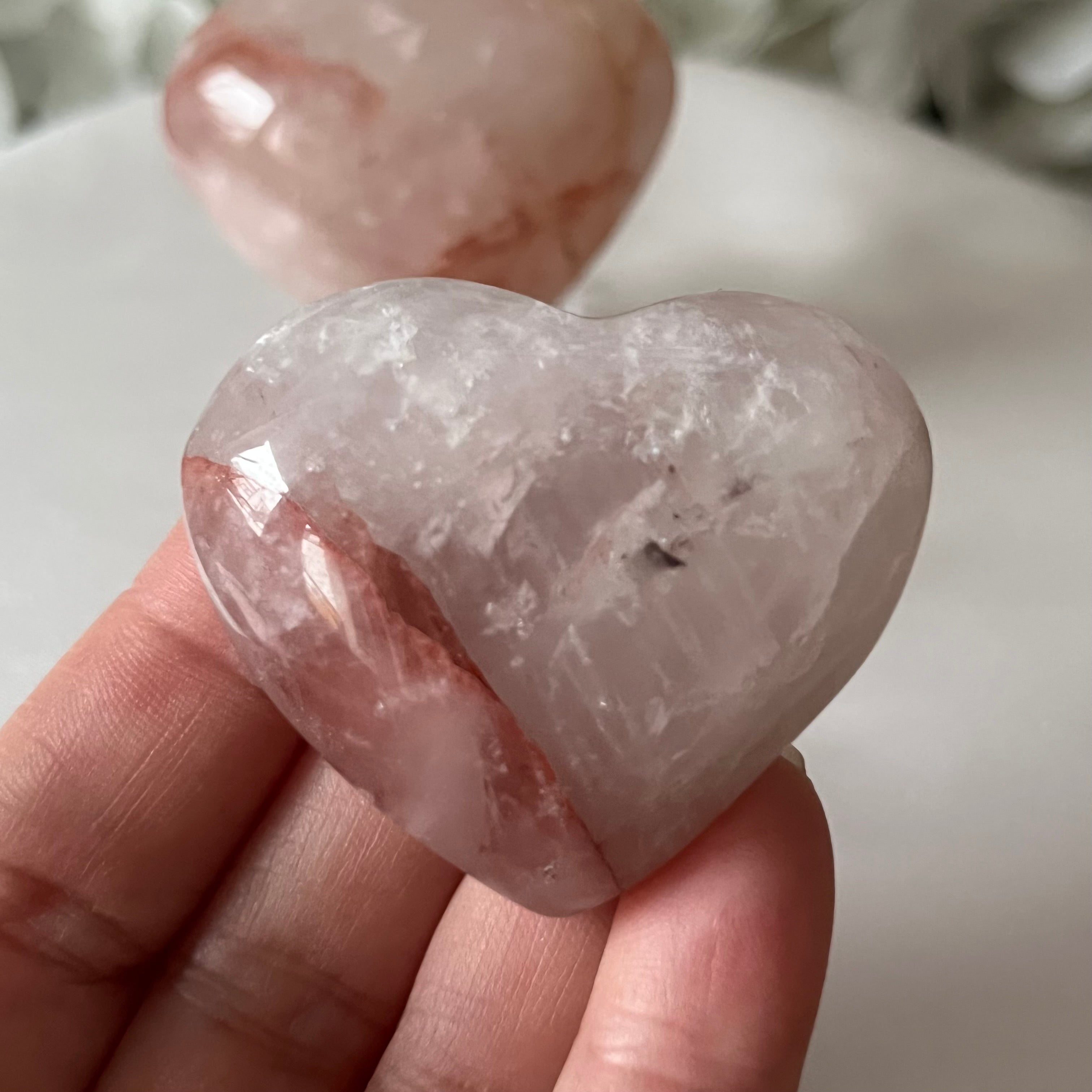 Fire (Hematoid) Quartz Heart Crystals