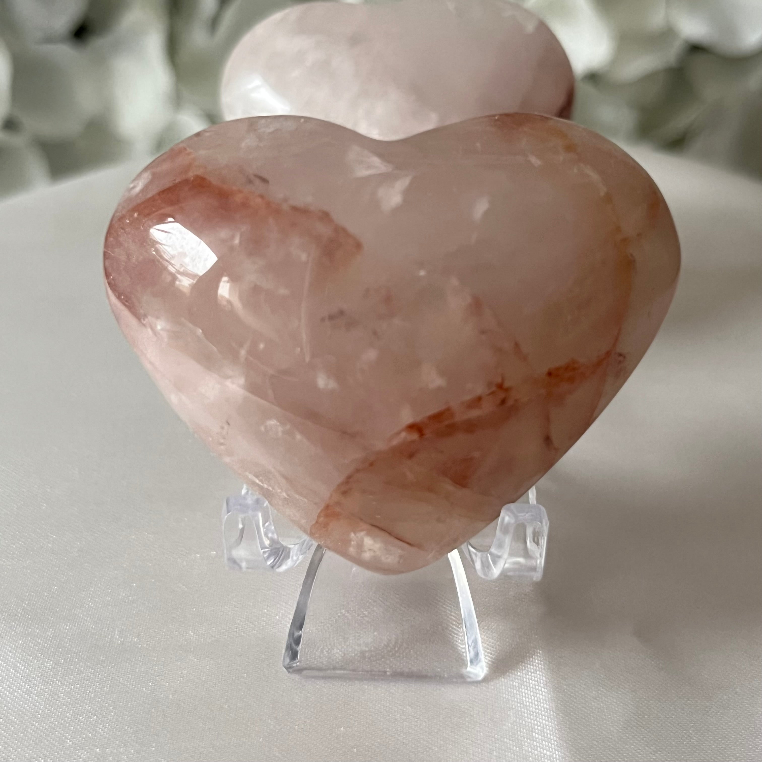 Fire (Hematoid) Quartz Heart 2- 4.2cm x 5cm Crystals
